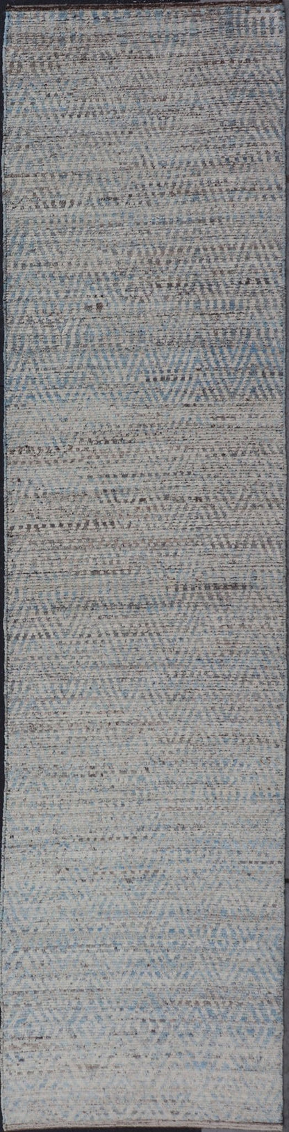 Measures: 3'8 x 16'0 Tribal Runner with Sub - Geometric Modern Design by Keivan Woven Arts. Keivan Woven Arts rug AFG - 39461, country of origin / type: Afghanistan / Modern Casual, circa Early - 21th Century. This modern casual tribal runner has... - Keivan Woven ArtsAFG - 39461 - 18383Rug