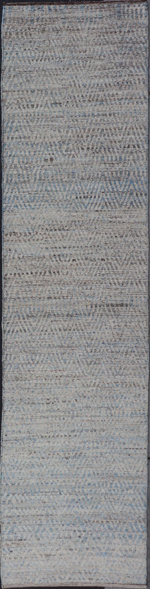 Measures: 3'8 x 16'0 Tribal Runner with Sub - Geometric Modern Design by Keivan Woven Arts. Keivan Woven Arts rug AFG - 39461, country of origin / type: Afghanistan / Modern Casual, circa Early - 21th Century. This modern casual tribal runner has... - Keivan Woven ArtsAFG - 39461 - 18383Rug