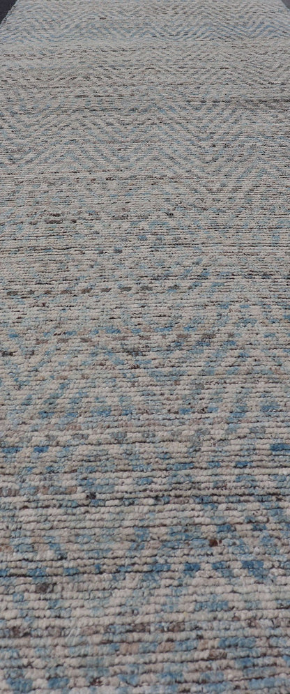 Measures: 3'8 x 16'0 Tribal Runner with Sub - Geometric Modern Design by Keivan Woven Arts. Keivan Woven Arts rug AFG - 39461, country of origin / type: Afghanistan / Modern Casual, circa Early - 21th Century. This modern casual tribal runner has... - Keivan Woven ArtsAFG - 39461 - 18383Rug