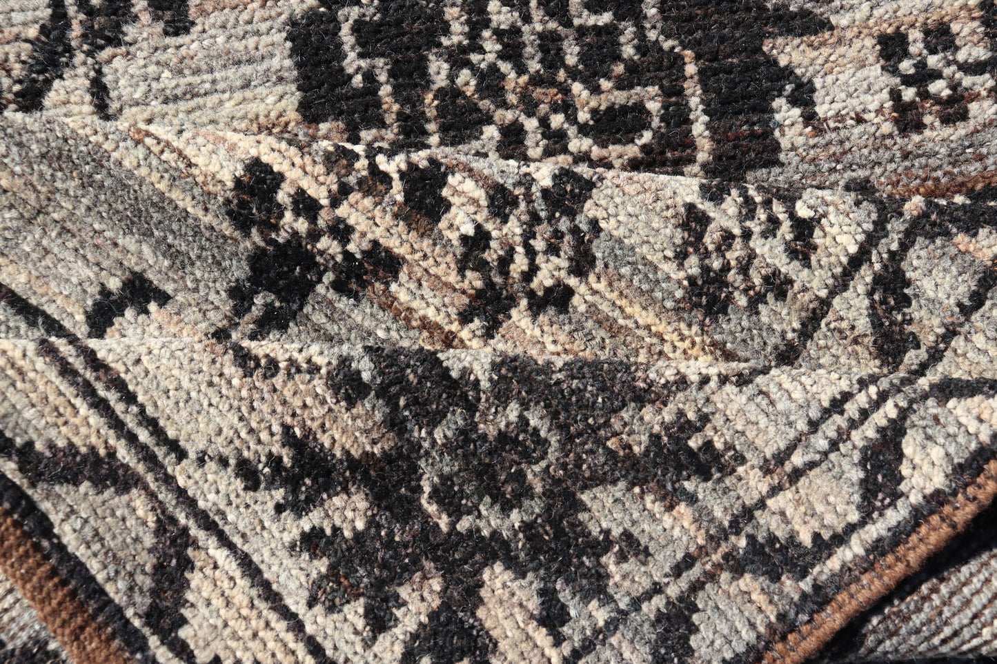Measures: 3'2 x 9'8 Oushak Designed Runner by Keivan Woven Arts in Wool with Sub - Geometric Design. Keivan Woven Arts; rug AFG - 39462, country of origin / type: Afghanistan / Modern Casual, circa Early - 21th century. This modern casual tribal ... - Keivan Woven ArtsAFG - 39462 - 18263Rug