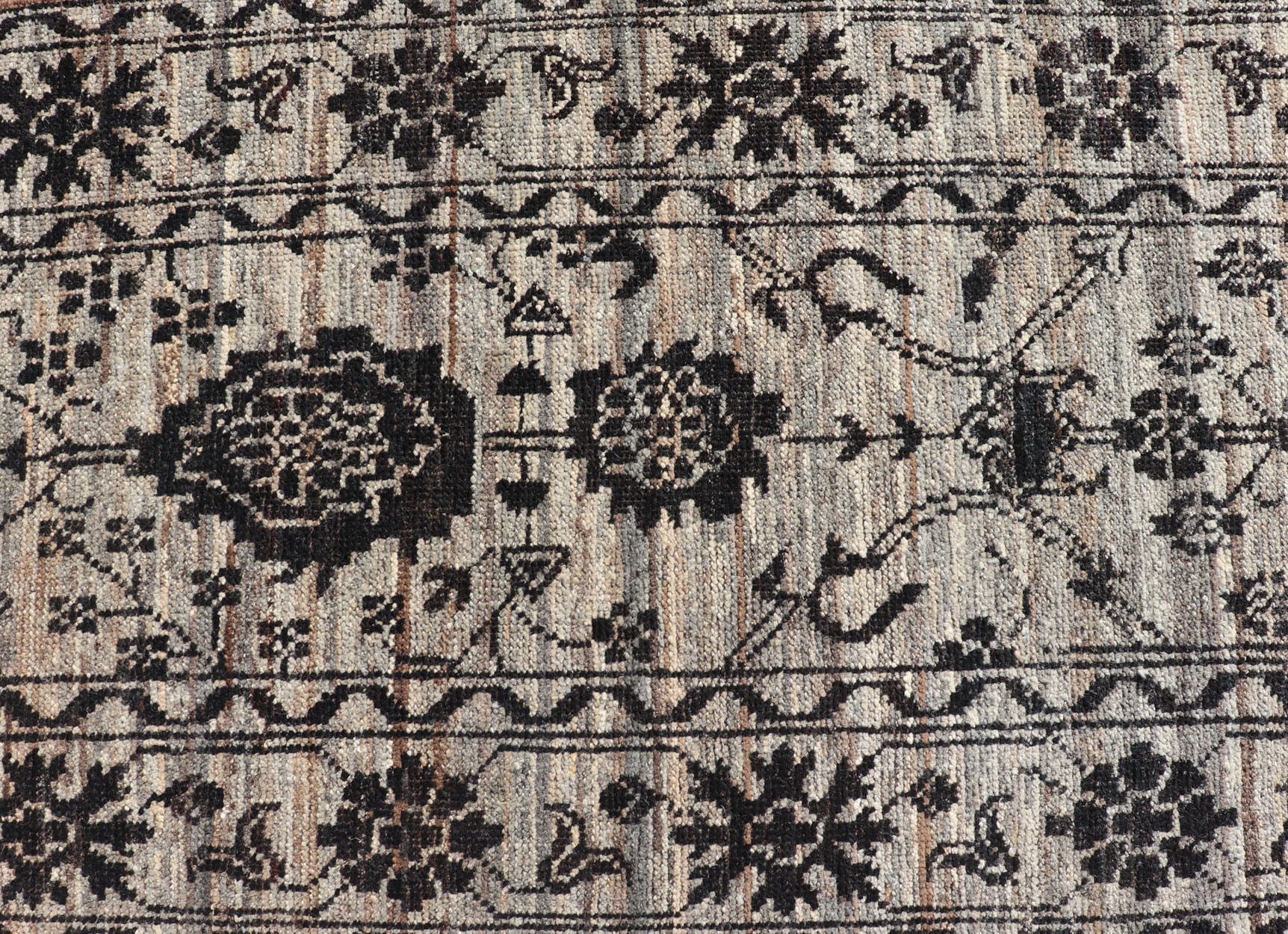 Measures: 3'2 x 9'8 Oushak Designed Runner by Keivan Woven Arts in Wool with Sub - Geometric Design. Keivan Woven Arts; rug AFG - 39462, country of origin / type: Afghanistan / Modern Casual, circa Early - 21th century. This modern casual tribal ... - Keivan Woven ArtsAFG - 39462 - 18263Rug