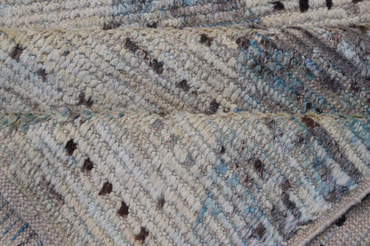 Measures: 3'1 x 7'10 Modern Tribal Runner by Keivan Woven Arts Diamond Design in Cream and Blue. Keivan Woven Arts, rug AFG - 39463, country of origin / type: Afghanistan / Modern Casual, circa Early - 21th Century. This modern casual tribal galler... - Keivan Woven ArtsAFG - 39463 - 18269Rug