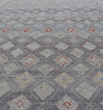 Measures: 6'4 x 9'6 Modern Afghan Tribal Rug by Keivan Woven Arts in Wool with Sub - Geometric Design. Modern Casual Tribal Rug, Keivan Woven Arts / rug AFG - 39465, country of origin / type: Afghanistan / Modern Casual, circa Early - 21th Century. ... - Keivan Woven ArtsAFG - 39465 - 18275Rug