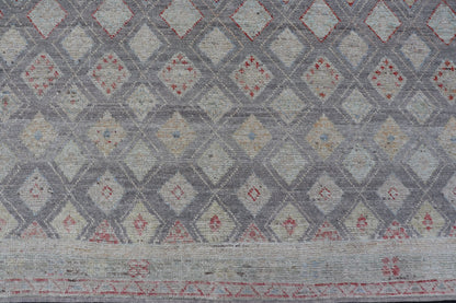 Measures: 6'4 x 9'6 Modern Afghan Tribal Rug by Keivan Woven Arts in Wool with Sub - Geometric Design. Modern Casual Tribal Rug, Keivan Woven Arts / rug AFG - 39465, country of origin / type: Afghanistan / Modern Casual, circa Early - 21th Century. ... - Keivan Woven ArtsAFG - 39465 - 18275Rug