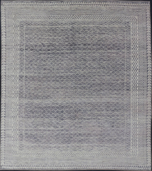 Measures: 10'1 x 12'0 Modern Piled Rug with All - Over Design by Keivan Woven Arts in Gray and Cream. Keivan Woven Arts/ rug AFG - 39481, country of origin / type: Afghanistan, Modern. The subdued modern design of this piled rug makes it perfect fo... - Keivan Woven ArtsAFG - 39481 - 18305Rug