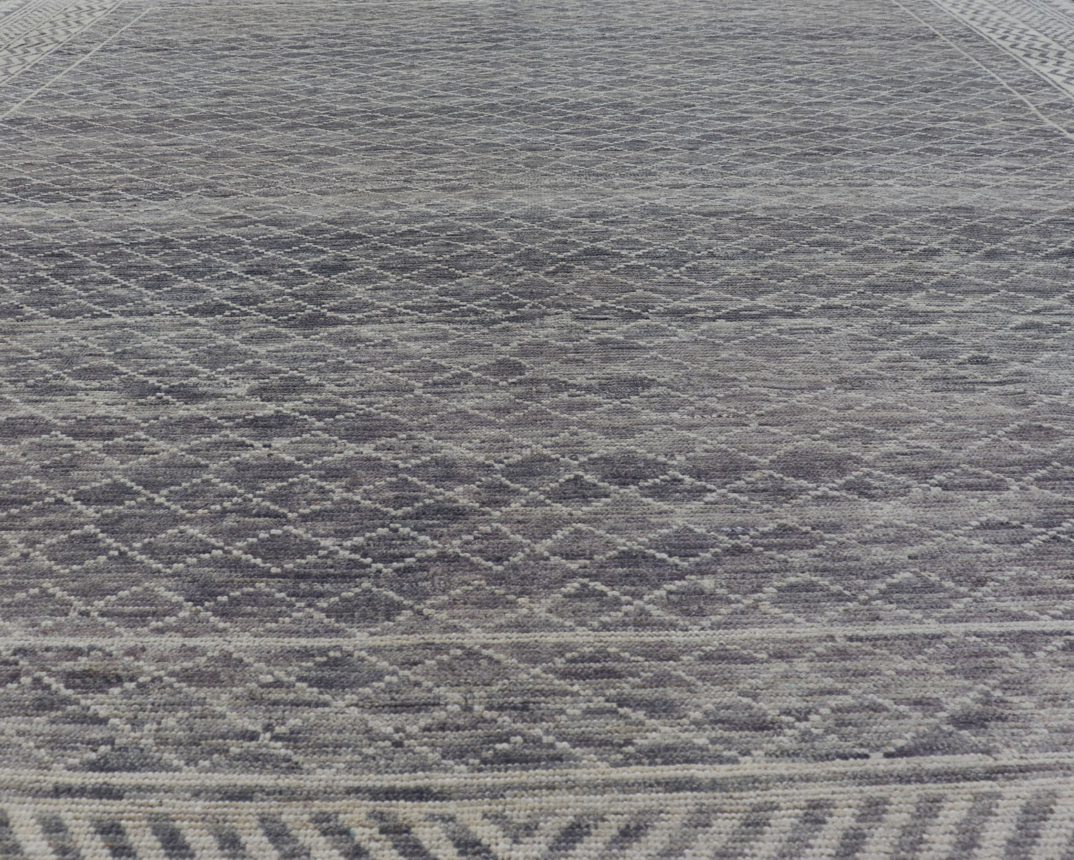 Measures: 10'1 x 12'0 Modern Piled Rug with All - Over Design by Keivan Woven Arts in Gray and Cream. Keivan Woven Arts/ rug AFG - 39481, country of origin / type: Afghanistan, Modern. The subdued modern design of this piled rug makes it perfect fo... - Keivan Woven ArtsAFG - 39481 - 18305Rug