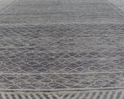 Measures: 10'1 x 12'0 Modern Piled Rug with All - Over Design by Keivan Woven Arts in Gray and Cream. Keivan Woven Arts/ rug AFG - 39481, country of origin / type: Afghanistan, Modern. The subdued modern design of this piled rug makes it perfect fo... - Keivan Woven ArtsAFG - 39481 - 18305Rug