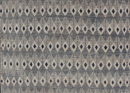 Keivan Woven Arts Large modern diamond Design rug in Navy, Blue and off white. Measures: 10'6 x 13'0 Keivan Woven Arts modern rug with diamond pattern in Navy and off white, modern rug by Keivan woven arts in diamond design Keivan... - Keivan Woven ArtsAFG - 39491 - 18317Rug