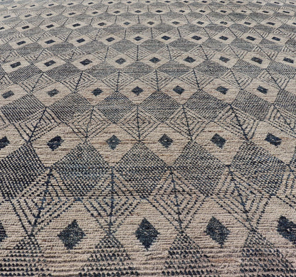 Keivan Woven Arts Large modern diamond Design rug in Navy, Blue and off white. Measures: 10'6 x 13'0 Keivan Woven Arts modern rug with diamond pattern in Navy and off white, modern rug by Keivan woven arts in diamond design Keivan... - Keivan Woven ArtsAFG - 39491 - 18317Rug