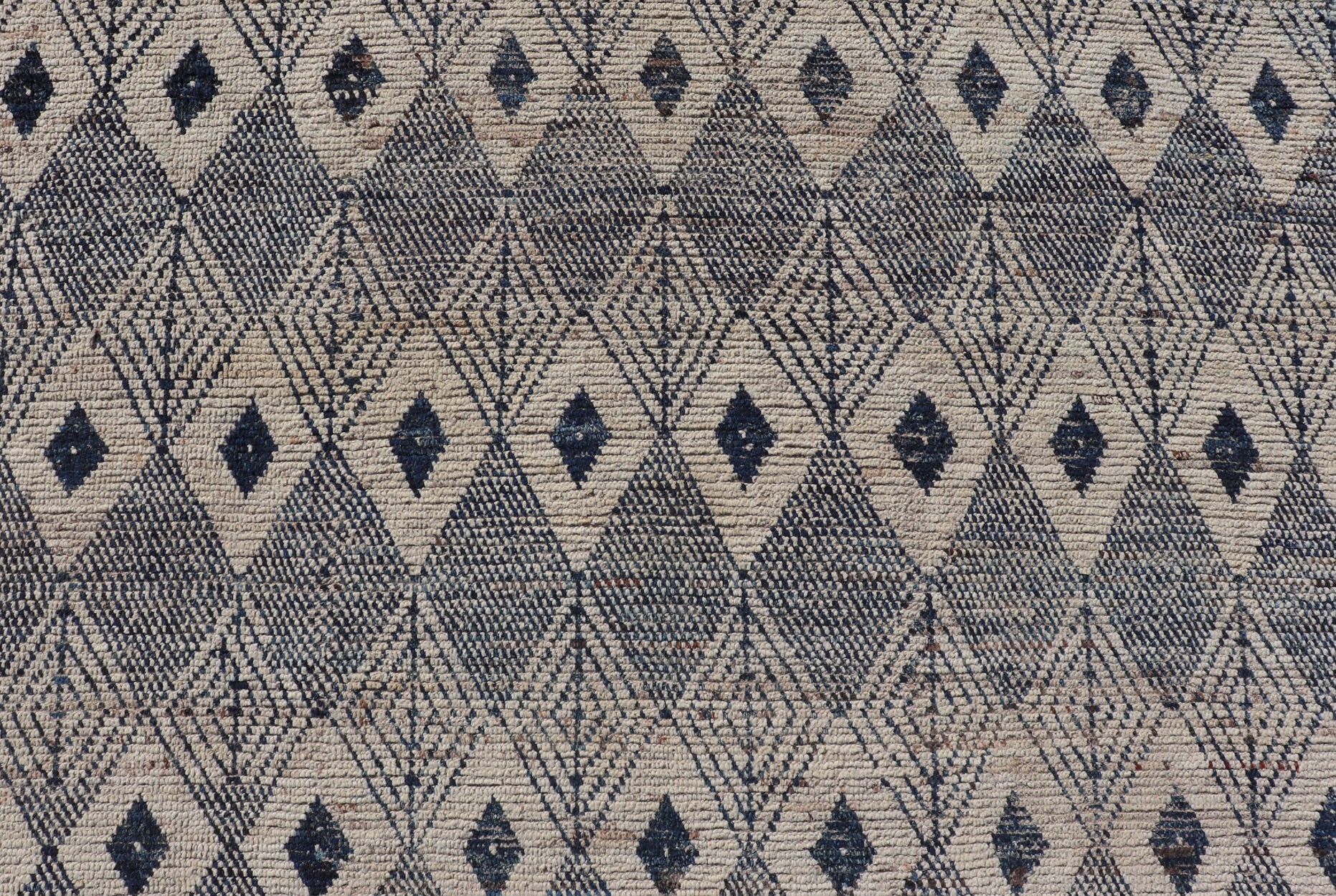 Keivan Woven Arts Large modern diamond Design rug in Navy, Blue and off white. Measures: 10'6 x 13'0 Keivan Woven Arts modern rug with diamond pattern in Navy and off white, modern rug by Keivan woven arts in diamond design Keivan... - Keivan Woven ArtsAFG - 39491 - 18317Rug