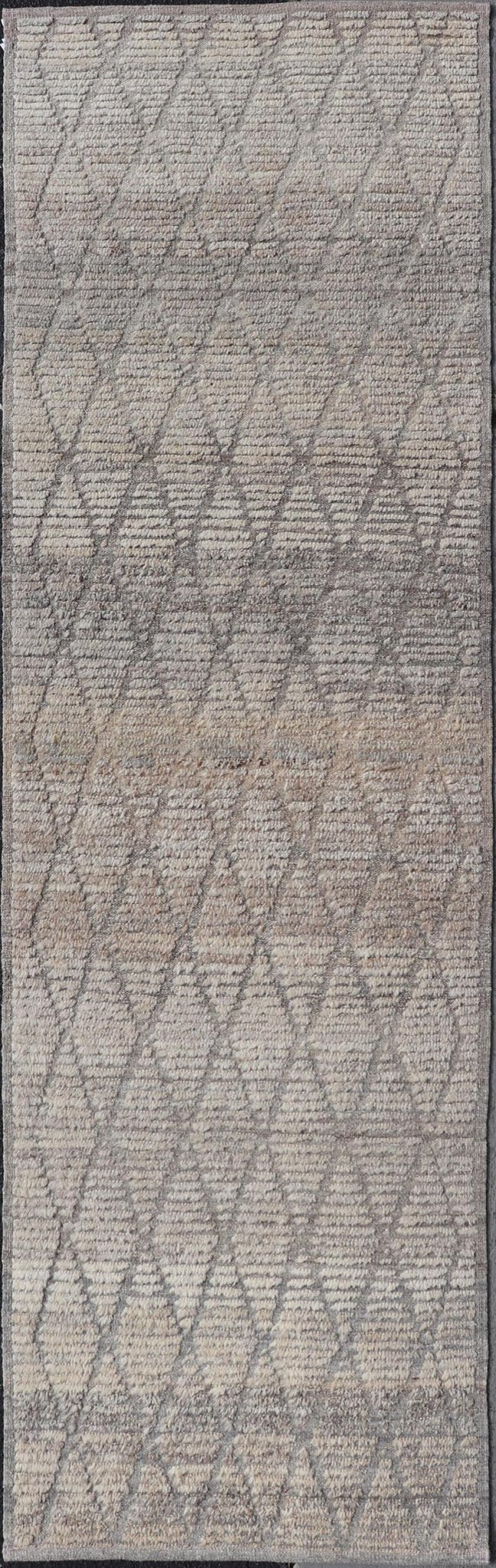 Modern Hand - Knotted Moroccan Rug with Diamond Design in Gray and Neutral Tones This modern casual tribal rug has been hand - knotted in wool. The rug features a modern geometric diamond design, rendered in gray and neutral tones, making this rug ... - Keivan Woven ArtsAFG - 39540 - 19760Rug