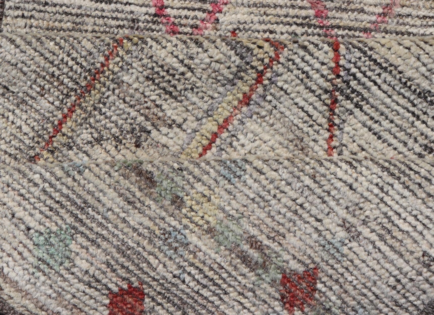 Modern Hand - Knotted Runner in Wool with Sub - Geometric Design in Multicolor This modern casual tribal rug has been hand - knotted. The rug features a modern sub - geometric diamond design, replete with various motifs in multicolor, making this rug a... - Keivan Woven ArtsAFG - 39544 - 19544Rug