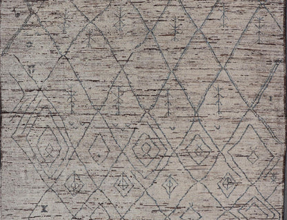 Modern Hand - Knotted Rug in Wool with All - Over Sub - Geometric Tribal Design This modern casual tribal rug has been hand - knotted in wool. The rug features a modern sub - geometric diamond design, replete with various motifs. The rug is rendered in b... - Keivan Woven ArtsAFG - 39662 - 19772Rug