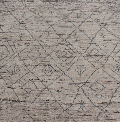 Modern Hand - Knotted Rug in Wool with All - Over Sub - Geometric Tribal Design This modern casual tribal rug has been hand - knotted in wool. The rug features a modern sub - geometric diamond design, replete with various motifs. The rug is rendered in b... - Keivan Woven ArtsAFG - 39662 - 19772Rug