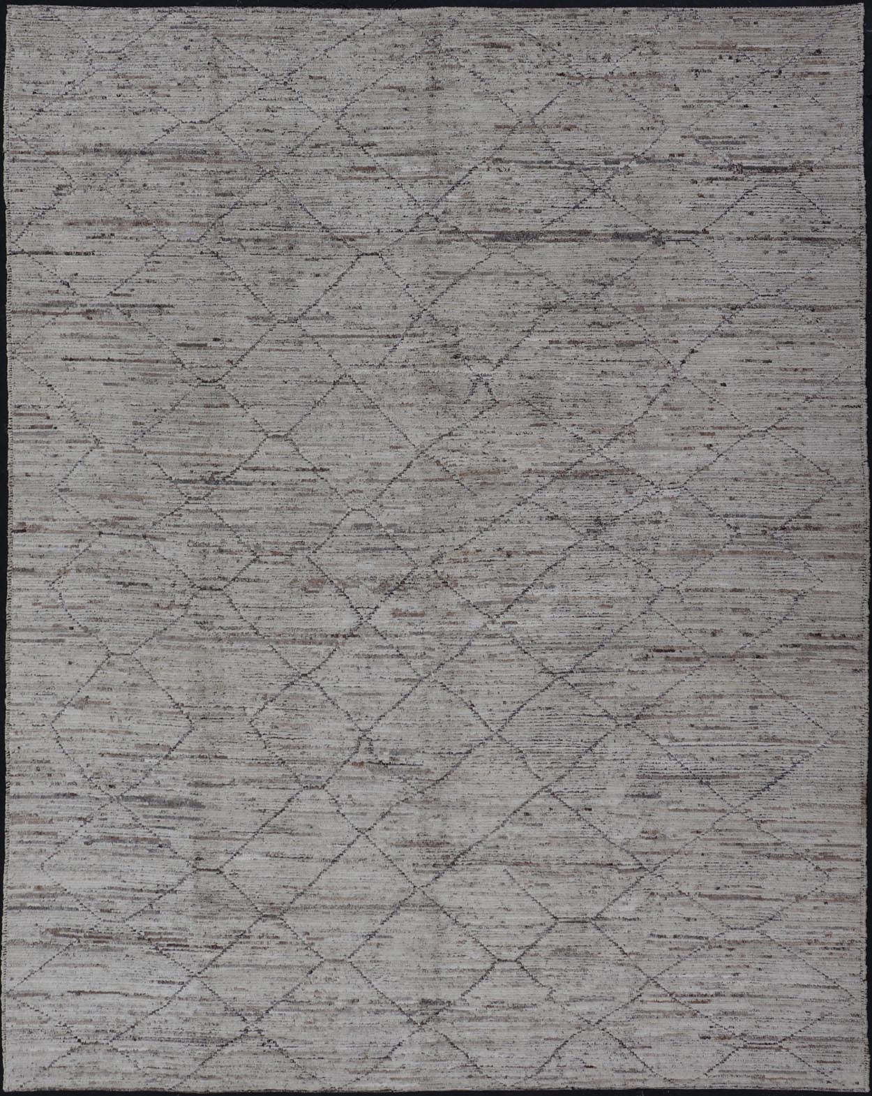 Modern Hand - Knotted Tribal Rug in Wool with Sub - Geometric Diamond Design This modern casual tribal rug has been hand - knotted. The rug features a modern all - over sub - geometric diamond design, rendered in earthy tones, making this rug a superb fi... - Keivan Woven ArtsAFG - 39705 - 19328