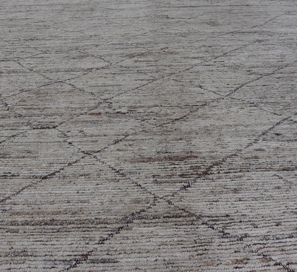 Modern Hand - Knotted Tribal Rug in Wool with Sub - Geometric Diamond Design This modern casual tribal rug has been hand - knotted. The rug features a modern all - over sub - geometric diamond design, rendered in earthy tones, making this rug a superb fi... - Keivan Woven ArtsAFG - 39705 - 19328Rug