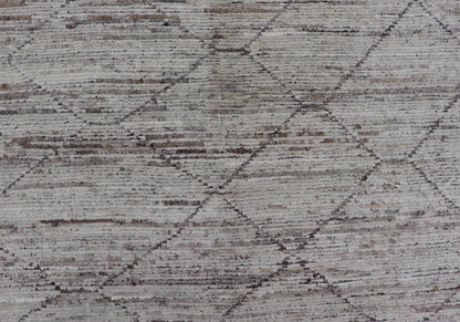 Modern Hand - Knotted Tribal Rug in Wool with Sub - Geometric Diamond Design This modern casual tribal rug has been hand - knotted. The rug features a modern all - over sub - geometric diamond design, rendered in earthy tones, making this rug a superb fi... - Keivan Woven ArtsAFG - 39705 - 19328Rug