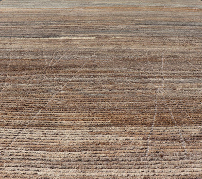 This modern casual tribal rug has been hand - knotted in wool. The rug features a modern sub - geometric diamond design, replete with various shades of the rug being rendered in grays and earthy tones. Measures: 9'2 x 12'6. Modern Moroccan Rug by Kei... - Keivan Woven ArtsAFG - 39738 - 19556Rug