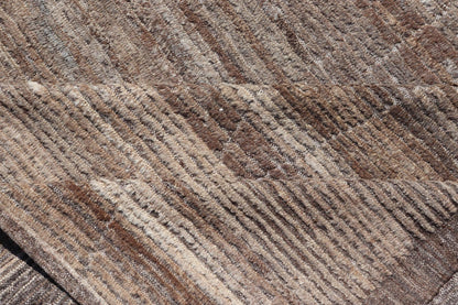 This modern casual tribal rug has been hand - knotted in wool. The rug features a modern sub - geometric diamond design, replete with various shades of the rug being rendered in grays and earthy tones. Measures: 9'2 x 12'6. Modern Moroccan Rug by Kei... - Keivan Woven ArtsAFG - 39738 - 19556Rug