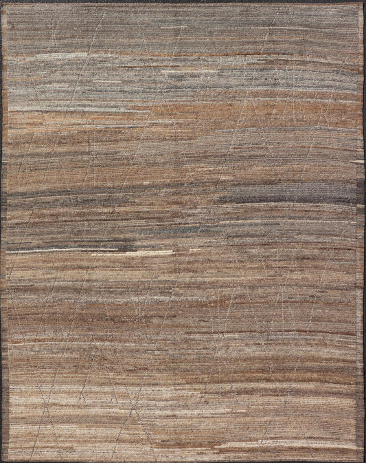 This modern casual tribal rug has been hand - knotted in wool. The rug features a modern sub - geometric diamond design, replete with various shades of the rug being rendered in grays and earthy tones. Measures: 9'2 x 12'6. Modern Moroccan Rug by Kei... - Keivan Woven ArtsAFG - 39738 - 19556