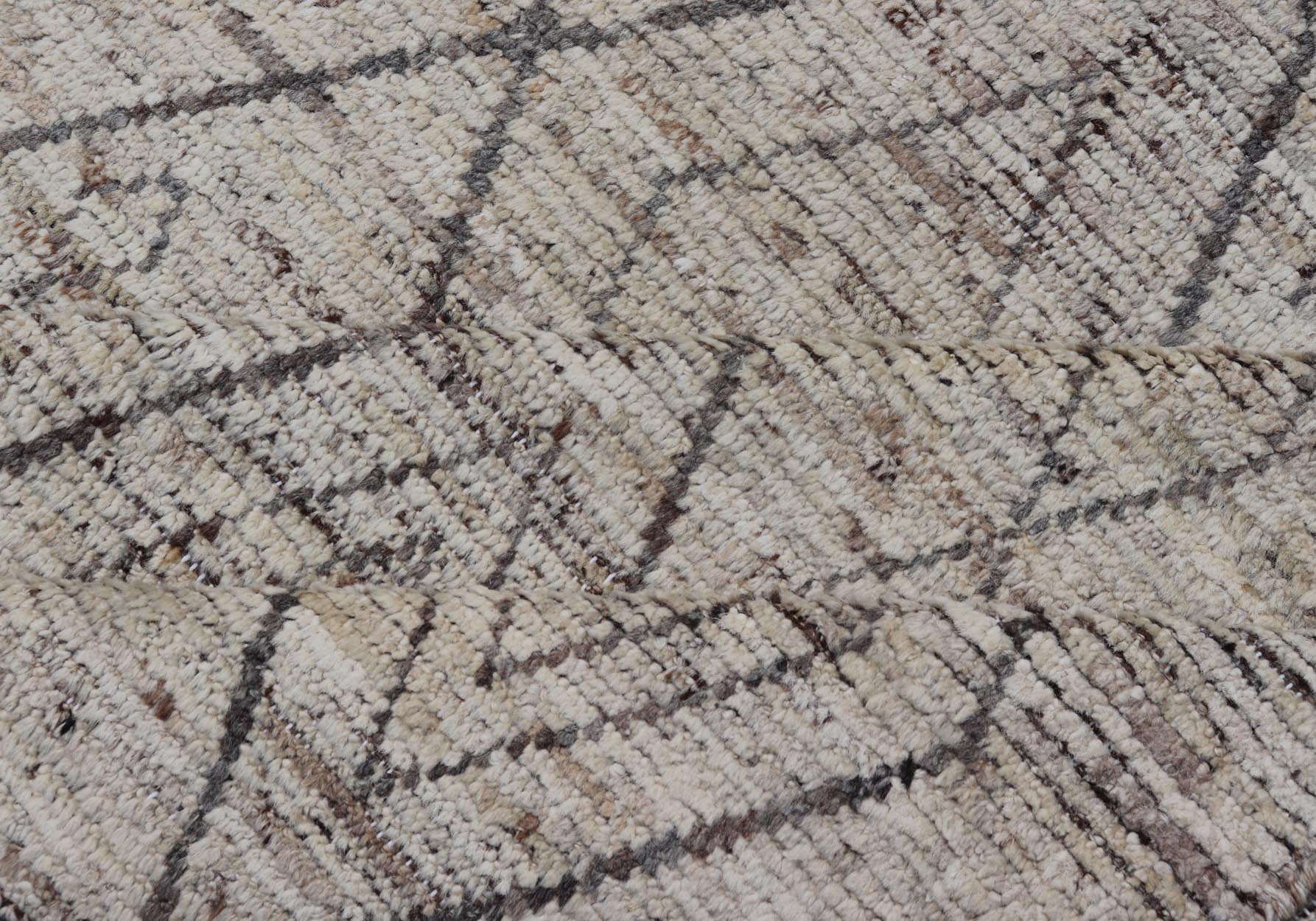 Modern Hand - Knotted Kilim in Wool with All - Over Sub - Geometric Diamond Design This modern casual tribal rug has been hand - knotted. The rug features a modern all - over sub - geometric diamond design, replete with various motifs, the entirety of the ... - Keivan Woven ArtsAFG - 39748 - 19514Rug