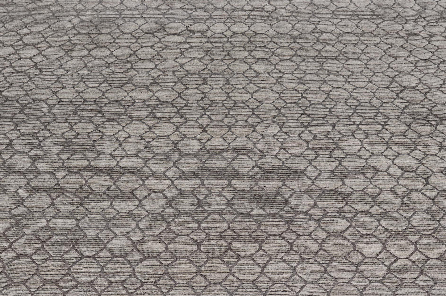Modern Hand - Knotted Rug in Wool with All - Over Sub - Geometric Design in light gray and off white Tones. This large modern casual rug has been hand - knotted in Northern Afghanistan. The rug features a modern all - over sub - geometric design, replete w... - Keivan Woven ArtsAFG - 39753 - 19340Rug