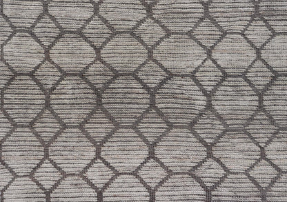 Modern Hand - Knotted Rug in Wool with All - Over Sub - Geometric Design in light gray and off white Tones. This large modern casual rug has been hand - knotted in Northern Afghanistan. The rug features a modern all - over sub - geometric design, replete w... - Keivan Woven ArtsAFG - 39753 - 19340Rug