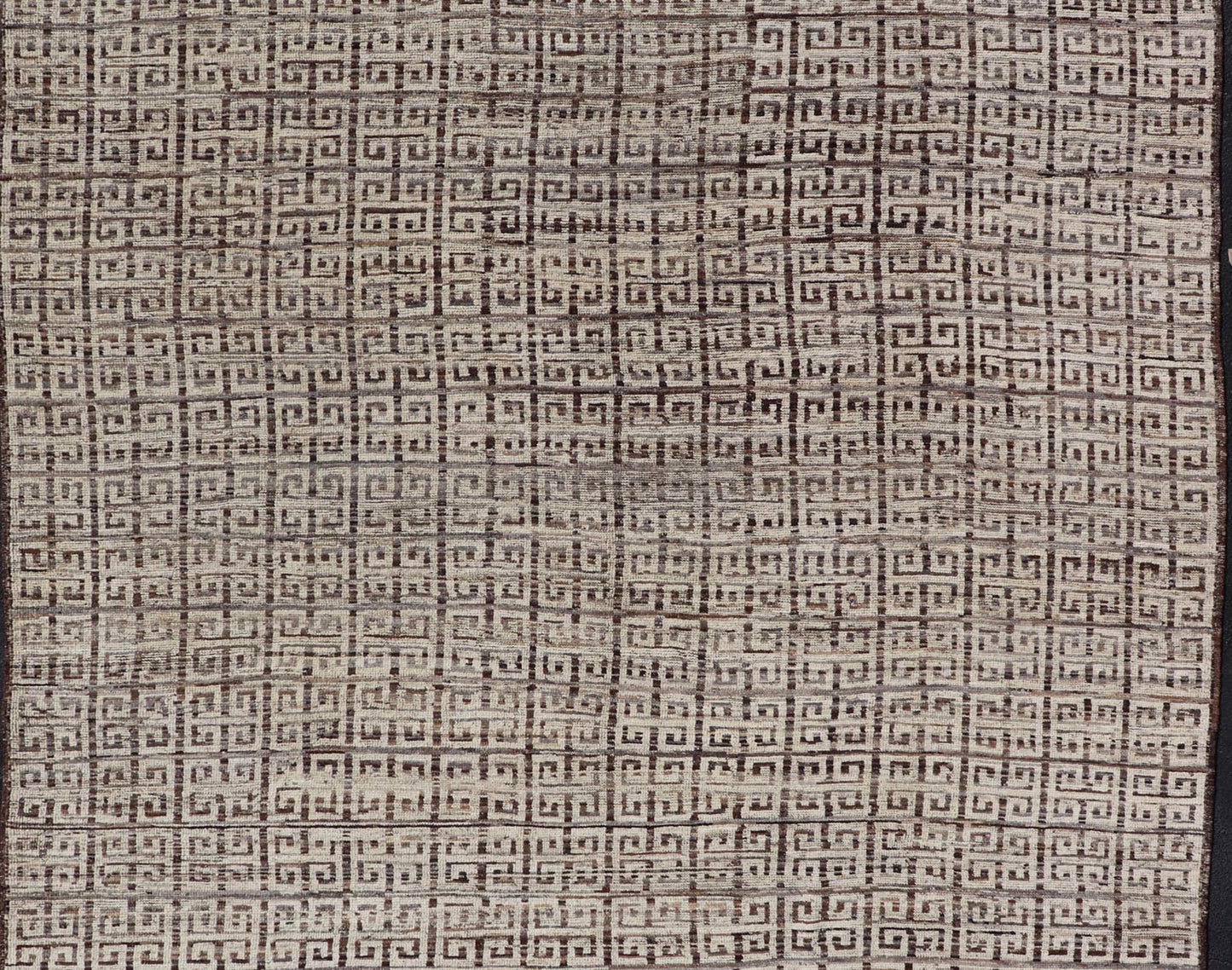 Modern Hand - Knotted Khotan in Wool with Greek Key Design in Earthy Tones This modern casual rug has been hand - knotted. The rug features a modern all - over geometric Greek key design, rendered in earthy tones; making this rug a superb fit for a v... - Keivan Woven ArtsAFG - 39755 - 19346Rug