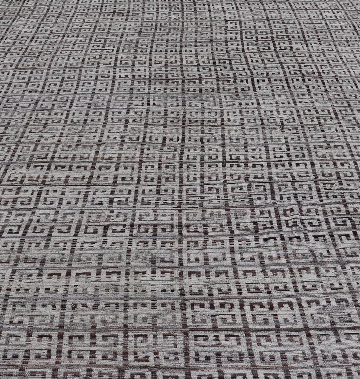 Modern Hand - Knotted Khotan in Wool with Greek Key Design in Earthy Tones This modern casual rug has been hand - knotted. The rug features a modern all - over geometric Greek key design, rendered in earthy tones; making this rug a superb fit for a v... - Keivan Woven ArtsAFG - 39755 - 19346Rug