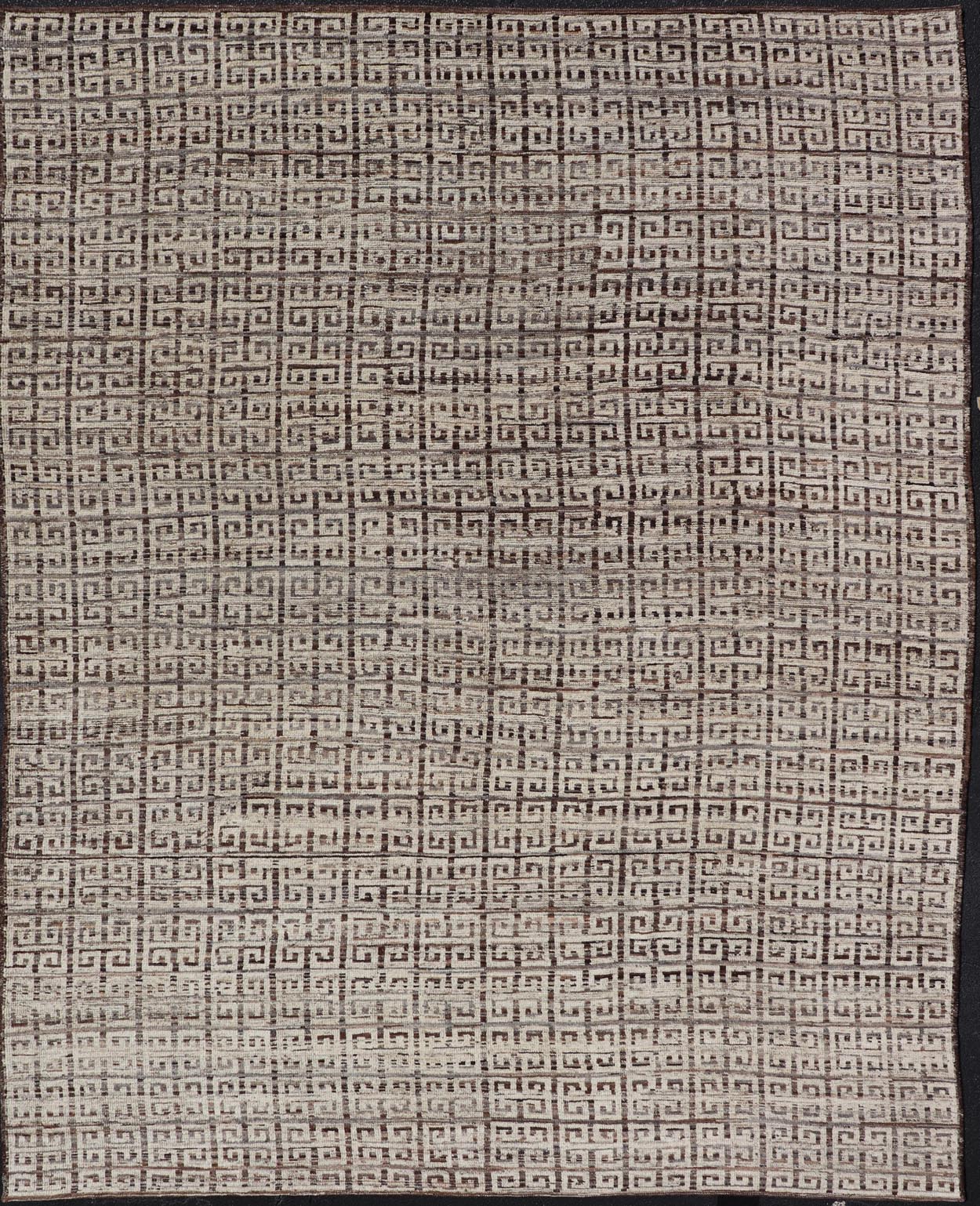 Modern Hand - Knotted Khotan in Wool with Greek Key Design in Earthy Tones This modern casual rug has been hand - knotted. The rug features a modern all - over geometric Greek key design, rendered in earthy tones; making this rug a superb fit for a v... - Keivan Woven ArtsAFG - 39755 - 19346Rug