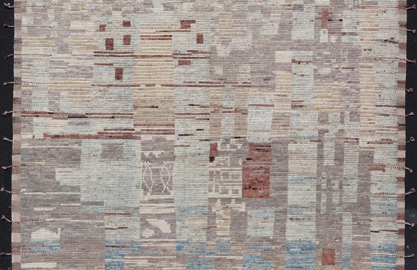 Modern Hand - Knotted Rug in Wool with Sub - Geometric Modern Design in Multicolor This modern casual rug has been hand - knotted. The rug features a modern sub - geometric design, rendered multicolor; making this rug a superb fit for a variety of clas... - Keivan Woven ArtsAFG - 39759 - 19352Rug