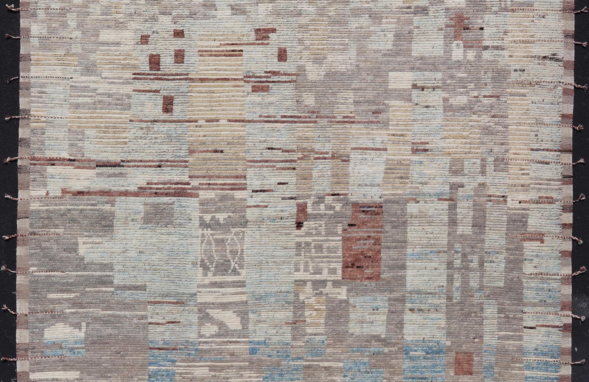 Modern Hand - Knotted Rug in Wool with Sub - Geometric Modern Design in Multicolor This modern casual rug has been hand - knotted. The rug features a modern sub - geometric design, rendered multicolor; making this rug a superb fit for a variety of clas... - Keivan Woven ArtsAFG - 39759 - 19352Rug