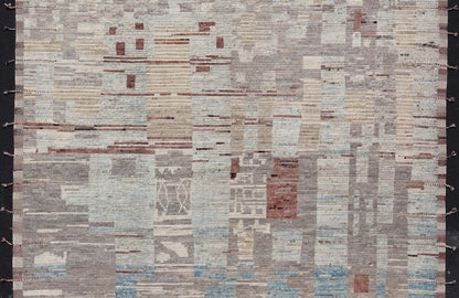 Modern Hand - Knotted Rug in Wool with Sub - Geometric Modern Design in Multicolor This modern casual rug has been hand - knotted. The rug features a modern sub - geometric design, rendered multicolor; making this rug a superb fit for a variety of clas... - Keivan Woven ArtsAFG - 39759 - 19352Rug