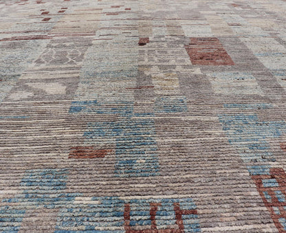 Modern Hand - Knotted Rug in Wool with Sub - Geometric Modern Design in Multicolor This modern casual rug has been hand - knotted. The rug features a modern sub - geometric design, rendered multicolor; making this rug a superb fit for a variety of clas... - Keivan Woven ArtsAFG - 39759 - 19352Rug
