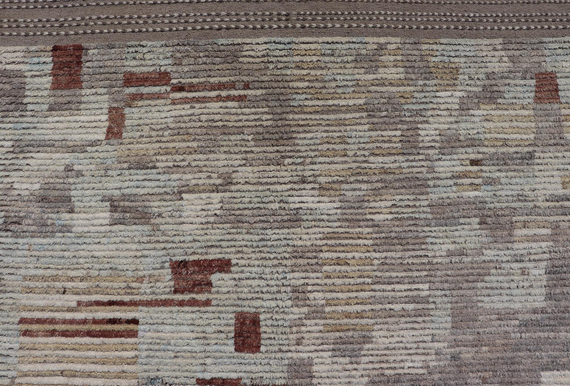 Modern Hand - Knotted Rug in Wool with Sub - Geometric Modern Design in Multicolor This modern casual rug has been hand - knotted. The rug features a modern sub - geometric design, rendered multicolor; making this rug a superb fit for a variety of clas... - Keivan Woven ArtsAFG - 39759 - 19352Rug