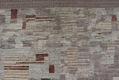 Modern Hand - Knotted Rug in Wool with Sub - Geometric Modern Design in Multicolor This modern casual rug has been hand - knotted. The rug features a modern sub - geometric design, rendered multicolor; making this rug a superb fit for a variety of clas... - Keivan Woven ArtsAFG - 39759 - 19352Rug