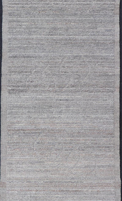 Modern Casual Runner Hand Knotted in Neutral Tones with Shades of Gray. Keivan Woven Arts rug AFG - 39819, country of origin / type: Afghanistan / Pile. Measures: 2'11 x 9'8 The subdued design of this runner makes it perfect for modern and casual ... - Keivan Woven ArtsAFG - 39819 - 21343Rug