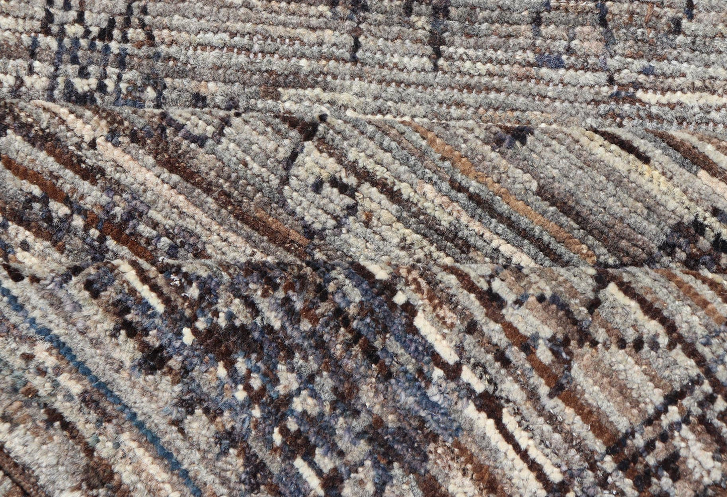 Modern Hand - Knotted Oushak Designed Runner in Wool with Sub - Geometric Design This modern casual tribal runner has been hand - knotted in wool. The runner features a modern sub - geometric oushak design, rendered in charcoal and earthy tones; making ... - Keivan Woven ArtsAFG - 39888 - 19574Rug