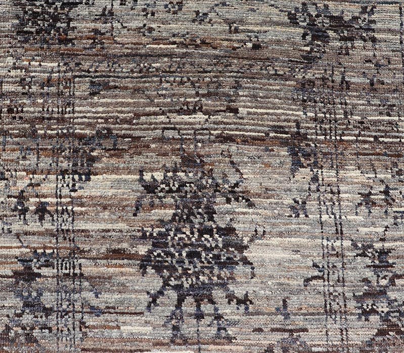 Modern Hand - Knotted Oushak Designed Runner in Wool with Sub - Geometric Design This modern casual tribal runner has been hand - knotted in wool. The runner features a modern sub - geometric oushak design, rendered in charcoal and earthy tones; making ... - Keivan Woven ArtsAFG - 39888 - 19574Rug