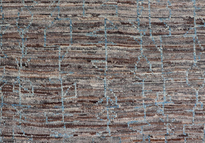 Modern Hand - Knotted Tribal Rug in Wool with All - Over Sub - Geometric Design This modern casual tribal rug has been hand - knotted in wool. The rug features an all - over modern sub - geometric design, rendered in blue, gray and earthy tones; making thi... - Keivan Woven ArtsAFG - 39910 - 19586Rug