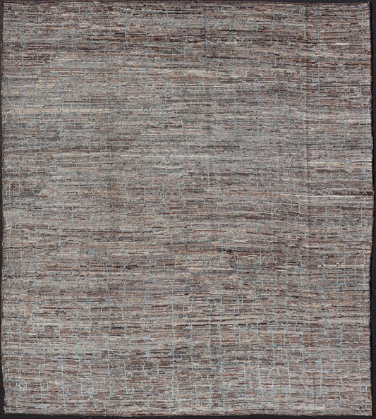 Modern Hand - Knotted Tribal Rug in Wool with All - Over Sub - Geometric Design This modern casual tribal rug has been hand - knotted in wool. The rug features an all - over modern sub - geometric design, rendered in blue, gray and earthy tones; making thi... - Keivan Woven ArtsAFG - 39910 - 19586Rug