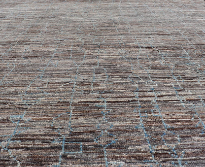 Modern Hand - Knotted Tribal Rug in Wool with All - Over Sub - Geometric Design This modern casual tribal rug has been hand - knotted in wool. The rug features an all - over modern sub - geometric design, rendered in blue, gray and earthy tones; making thi... - Keivan Woven ArtsAFG - 39910 - 19586Rug