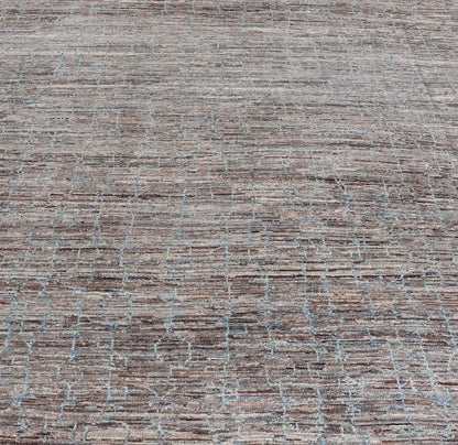 Modern Hand - Knotted Tribal Rug in Wool with All - Over Sub - Geometric Design This modern casual tribal rug has been hand - knotted in wool. The rug features an all - over modern sub - geometric design, rendered in blue, gray and earthy tones; making thi... - Keivan Woven ArtsAFG - 39910 - 19586Rug