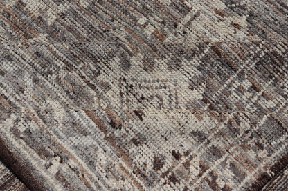 This modern tribal Oushak designed rug has been hand - knotted in wool. The rug features a modern sub - geometric floral design which is enclosed within a complementary, multi - tiered border. The rug is rendered in brown, cream and earthy tones. Measures... - Keivan Woven ArtsAFG - 39912 - 19592Rug