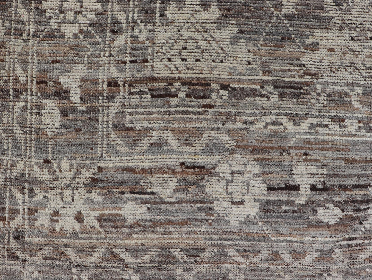 This modern tribal Oushak designed rug has been hand - knotted in wool. The rug features a modern sub - geometric floral design which is enclosed within a complementary, multi - tiered border. The rug is rendered in brown, cream and earthy tones. Measures... - Keivan Woven ArtsAFG - 39912 - 19592Rug