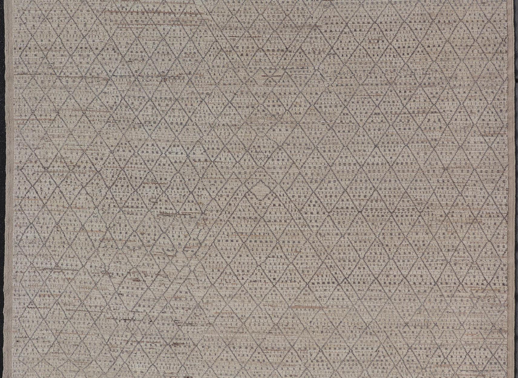 Modern Moroccan Rug in Wool with All - Over Diamond Design by Keivan Woven Arts This modern casual tribal rug has been hand - knotted in wool. The rug features a modern sub - geometric diamond design, replete with various motifs within each diamond.... - Keivan Woven ArtsAFG - 39921 - 19778Rug