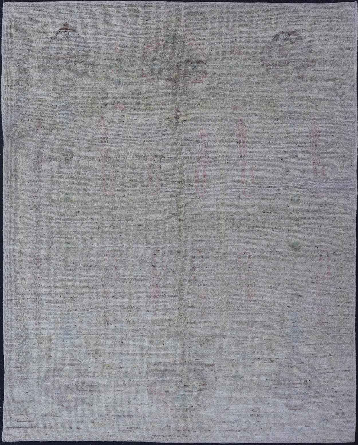 Modern Hand - Knotted Muted Tribal Rug in Wool with Sub - Geometric Design This modern casual muted tribal rug has been hand - knotted. The rug features a modern sub - geometric design, rendered in multicolor, making this rug a superb fit for a variety... - Keivan Woven ArtsAFG - 39992 - 19394Rug