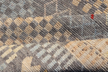 Modern Hand - Knotted Tribal Rug in Wool with Sub - Geometric Design in Multicolor This modern casual tribal rug has been hand - knotted. The rug features a modern all - over sub - geometric design, replete with various motifs in multicolor, making this r... - Keivan Woven ArtsAFG - 39996 - 19400Rug