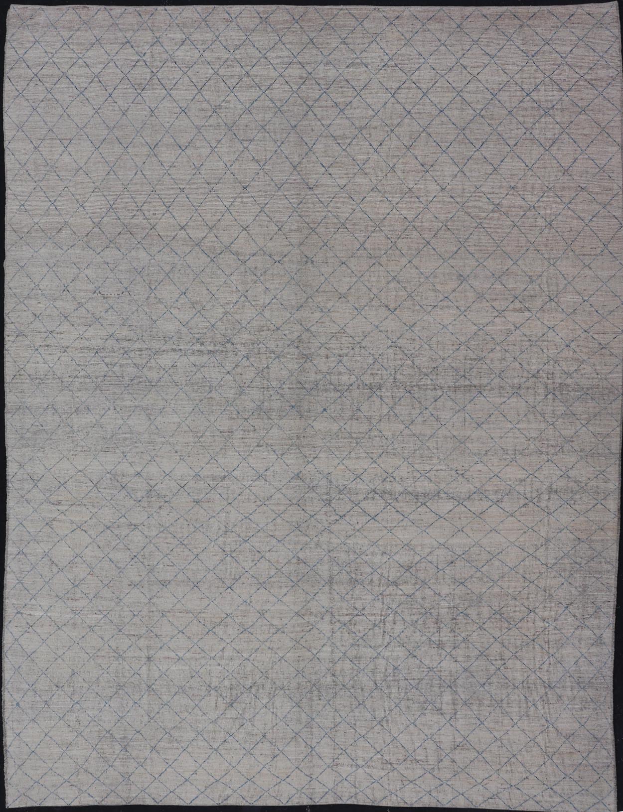 Modern Hand - Knotted Rug in Wool with All - Over Diamond Design in Blue This modern casual tribal rug has been hand - knotted in wool. The rug features a modern all - over sub - geometric diamond design, rendered in blue; making this rug a superb fit f... - Keivan Woven ArtsAFG - 40529 - 19784Rug