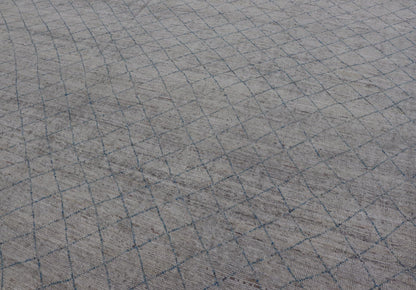 Modern Hand - Knotted Rug in Wool with All - Over Diamond Design in Blue This modern casual tribal rug has been hand - knotted in wool. The rug features a modern all - over sub - geometric diamond design, rendered in blue; making this rug a superb fit f... - Keivan Woven ArtsAFG - 40529 - 19784Rug
